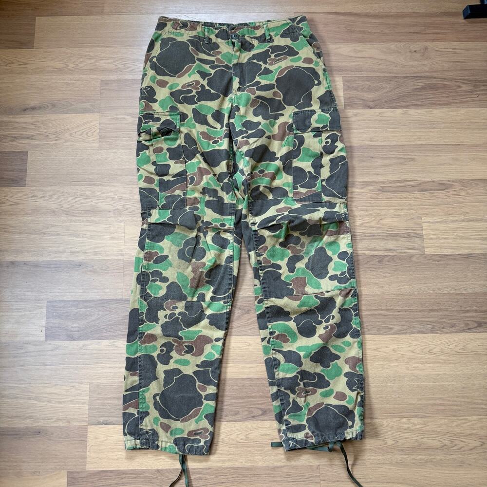 Men's Vintage 80's Cabela's Duck Camouflage Camo Hunting Cargo Pants Sz 32 x 32
